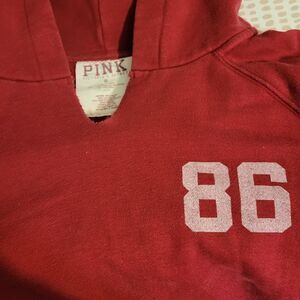 VTG Y2K PINK Victoria's Secret Women's Small Red Burgundy V Hoodie